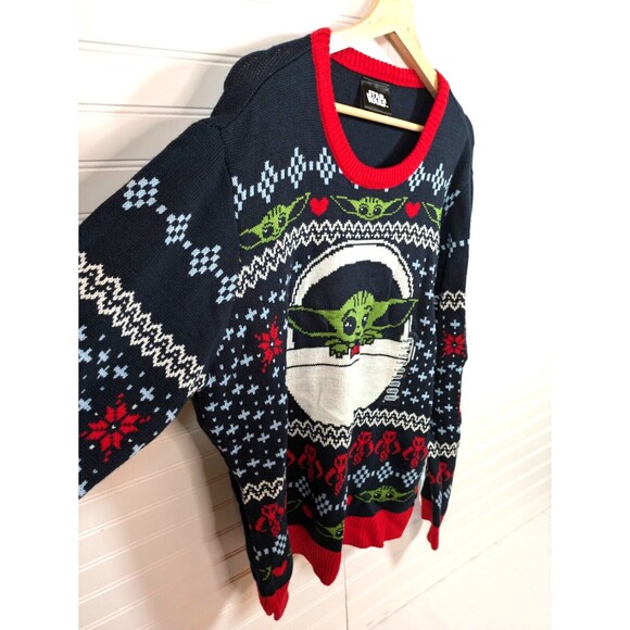 Geeknet Star Wars Christmas Sweater Mens XL Baby Yoda Fair Isle Holiday Festive - Picture 3 of 12